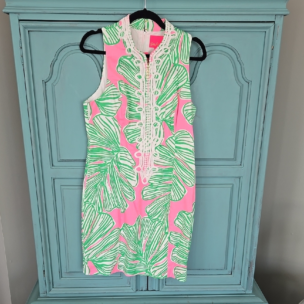 Lilly Pulitzer Pink and Green Sleeveless Dress